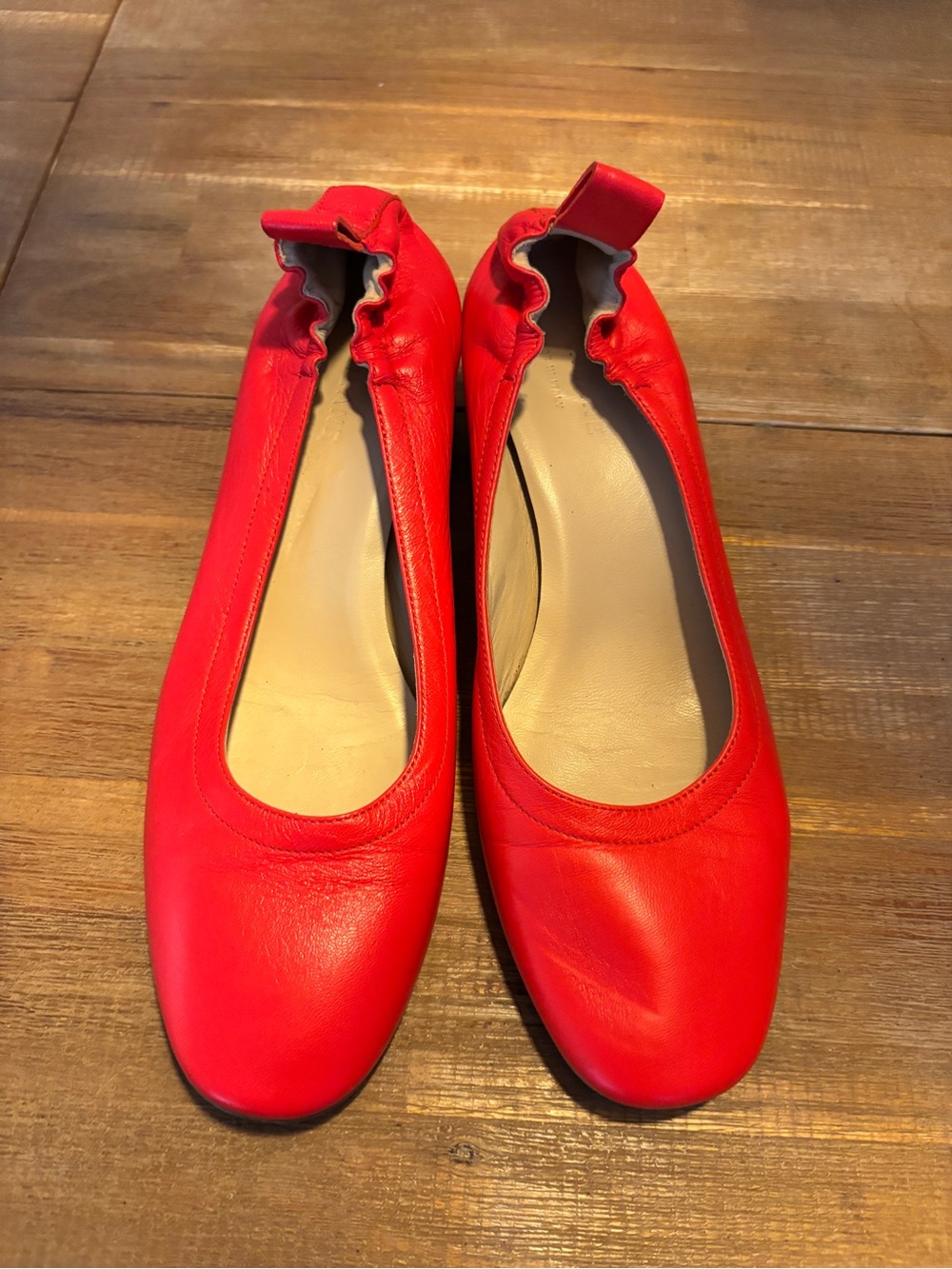Everlane Red Block Heel Sling-Back Pumps - Picture 2 of 5